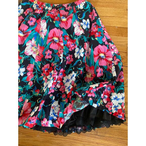 Vintage Carefree Fashions floral print swing skirt line dancing full crinoline * - Picture 2 of 8